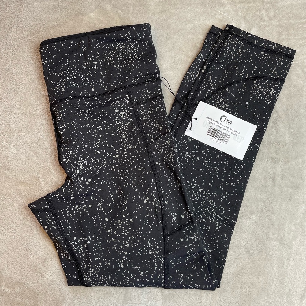 Black Reflective Pocket Light n Tight Hi-Rise 7/8 24”